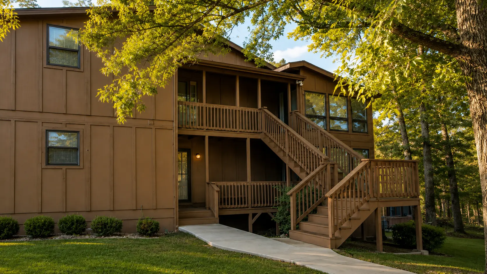 Exterior entrance to the second-floor condo