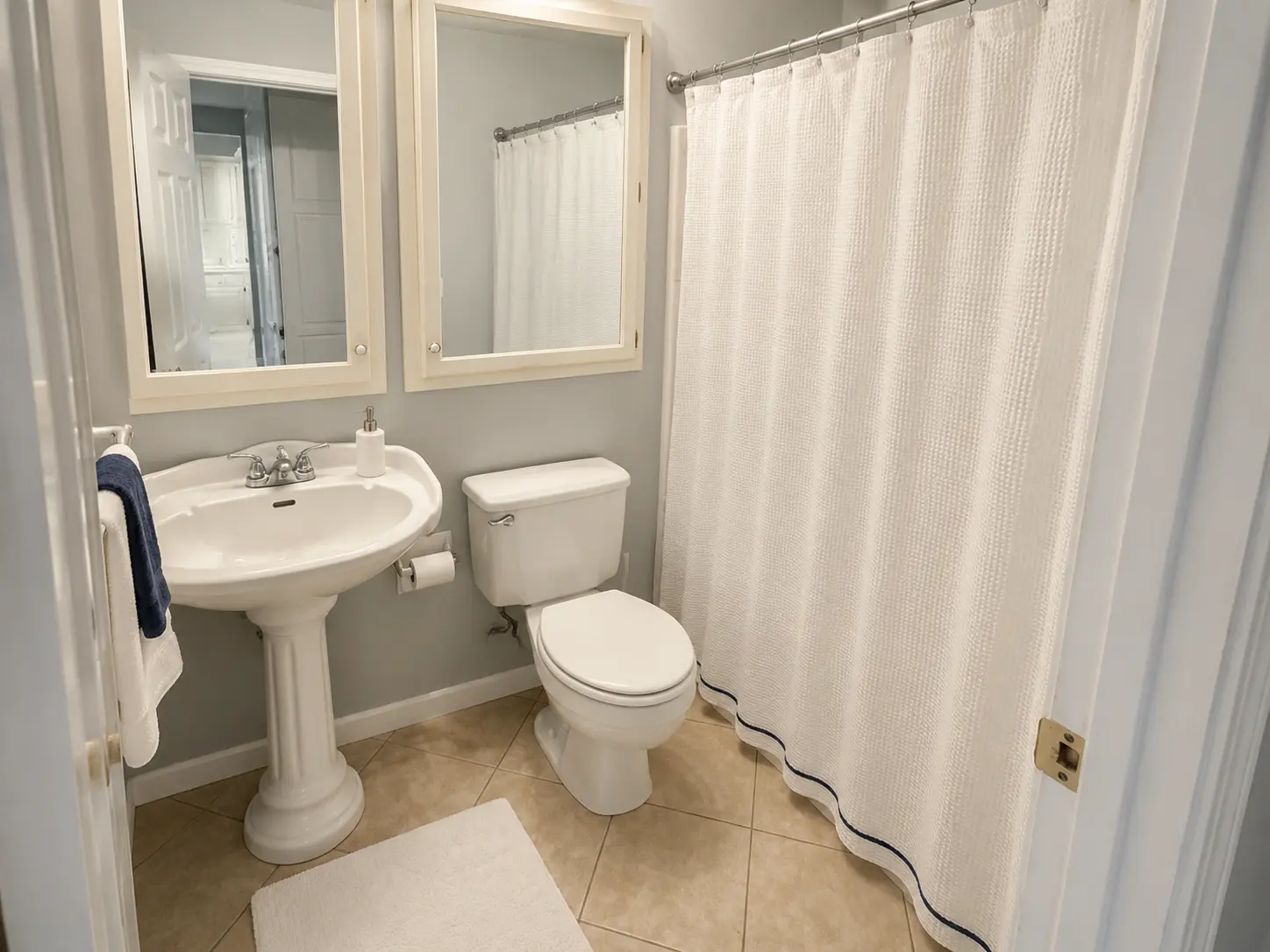 Full bathroom with tub and shower
